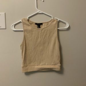 Cream/beige ribbed crop top